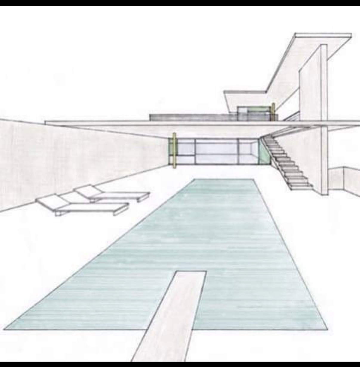 Estudio de patio y piscina
